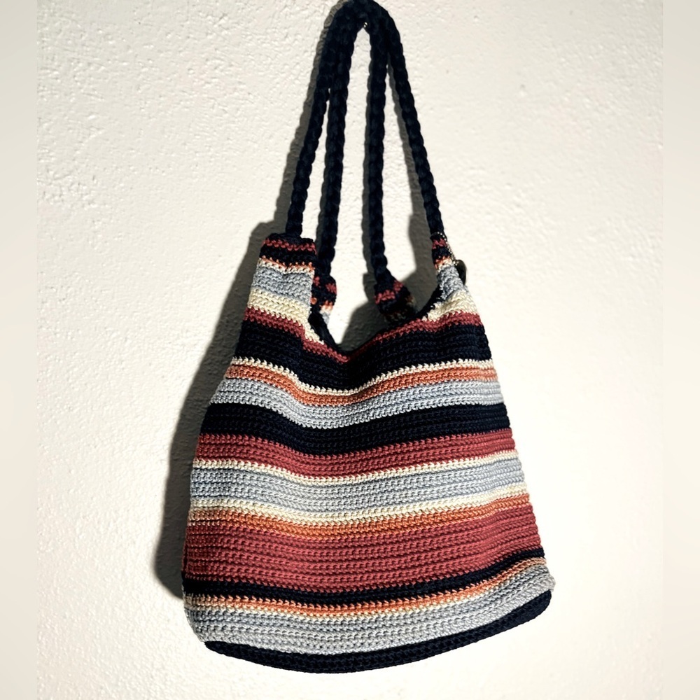The Sak Original Crochet Mariner Striped Americana Shoulder Bag - Picture 2 of 8